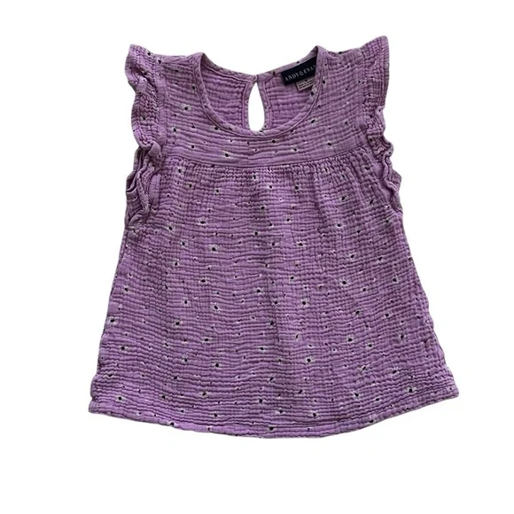 Andy & Evan Purple Ruffle Blouse - Picture 1 of 2